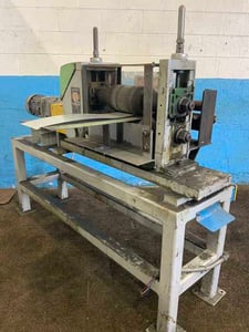 Yoder #M2, rollformer head & outboard, 2' shaft diameter, 20" roll space, 2 HP, dimpling rolls on machine