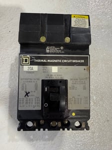 20 Amps, Square D, FH5020, Molded Case Circuit Breaker, 2-Pole, 600 VAC, I-Line Plug-In