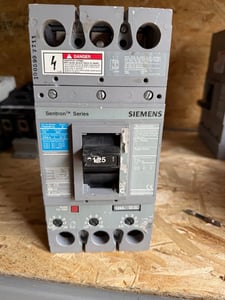 125 Amps, Siemens, FXD63B125, Molded Case Circuit Breaker, 600 VAC, 3-pole