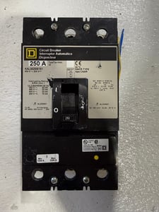 250 Amps, Square D, KAL362506151, Molded Case Circuit Breaker, 600 VAC, 3-pole