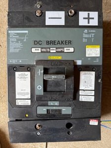 600 Amps, Square D, MHL3660033DC, Molded Case Circuit Breaker, 600 VDC, 3-pole