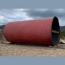 39,650 gallon vertical steel storage tank, 15' diameter x 30' high, w/ stairs & walkway (4 available)