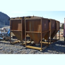 Steel tanks, 43" wide x 43" long x 70" high, with Mucon #AD8 iris diaphragm valve (4 available)