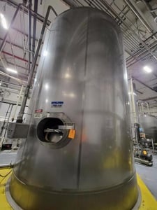 9000 gallon Mueller, Stainless Steel Vertical Storage Tank, 11' diameter x 15' high