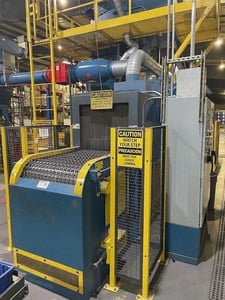 Viking #MB3024, Mesh Belt Shot Blast Machine, 30" wide x 24" high work opening, (4) 15 HP direct-drive blast