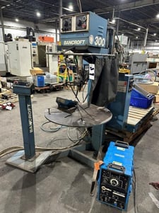 Bancroft Miller #Welda-Round-300, rotary mig welder, AB PLC, 30" D table, Miller XMT300 CC/CV power supply