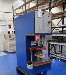 15 Ton, Multipress #M5P-15, hydraulic press, 12" stroke, 18" daylight, 8" throat, 17" x 13.58" bed, 2018
