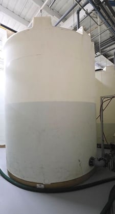 6500 gallon Snyder Industries, 121" diameter x 154" H poly tank, flat bottom and dome top