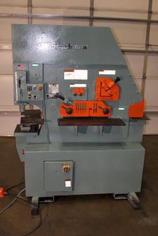 6" x 6" x 1/2" Scotchman #FI-8510-20M, hydraulic ironworker, 85 ton, 220 V., 1-phase, 10" throat, 2009