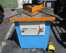 3/16" x 7" x 7" Euromac Haeger #200/4, hydraulic corner notcher, automatic hold-down