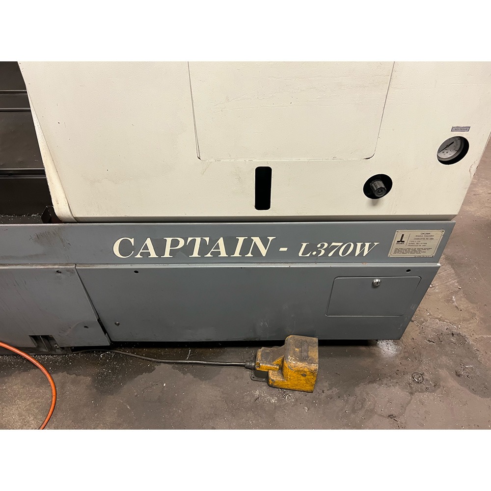 Okuma #Captain-L370W, CNC lathe, 20.8" swing, 2.44" bore, 14.57" dia., 19.685" lgth, A2-6, OSP-P200L