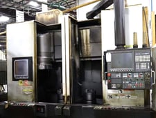 Okuma #2SP-V40, CNC twin spindle vertical lathe, 15" chucks, 12-pos. turrets, 2,500 RPM, 30 HP, OSP-P200LA