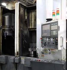 Okuma #2SP-V40, CNC twin spindle vertical lathe, 15" chucks, 12-pos. turrets, 2,500 RPM, 30 HP, OSP-P200LA