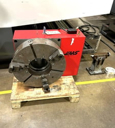 17.7" Haas #HRT450, CNC servo rotary table, tailstock, 7.5" thru hole, 400 ft-lb torque, 72:1 gear ratio