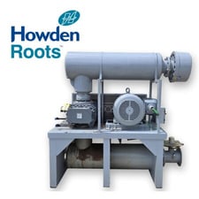 1006 cfm, 8.25 psi, Howden Roots #616-RAM, rotary lobe PD blower package, 100 HP, 460 V., 3-phase