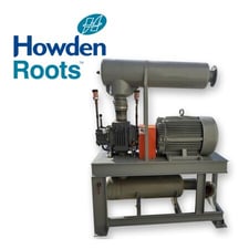 2162 cfm, 15 psi, Howden Roots #409-RAM-JH-GAS-LB, rotary lobe PD blower package, 100 HP, 460 V., 3-phase (3