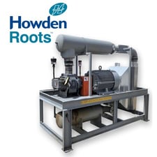 Howden Roots #409-RAM-JH-GAS-LB, rotary lobe PD blower package, 100 HP, 460 V., 3-phase (3 available)