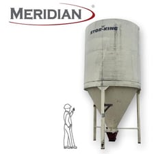 Meridian Manufacturing #SK1010, Carbon Steel cone bottom hopper silo, 10' diameter, 21'-1" OH, 20" discharge