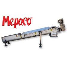 12" diameter x 12.25' long, Mepaco, Stainless Steel sanitary screw auger conveyor, 3 HP, 26 RPM, 208-230/460