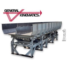 108" wide x 25' long, General Kinematics #SCRT, Syncro-Coil vibratory orienting conveyor, 20 HP, 230/460 V.