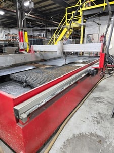 Omax #2040, CNC Waterjet, 16' 1" x7' table, 166" x79" x12" travel, 41.7 FPM,