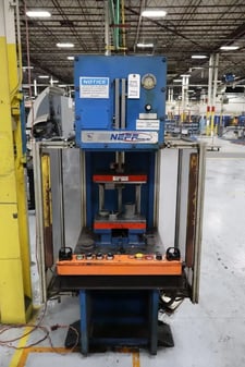 18 Ton, Neff #DF15-5HS, gap frame floor standing hydraulic production press, 10" stroke, 24" DL, 2006