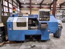 Mazak #QT-15, CNC lathe, 17.3" swing, 7.8" dia., 17.3" lgth, 20.1" centers, 10 HP, 45-4500 RPM, 8 turret, 1989