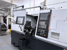 Mazak #QTN-200MS, CNC lathe, 8" chuck, 2.5" bar, 35 HP, 5000 RPM, 12 turret, live tooling, sub spindle, 2005