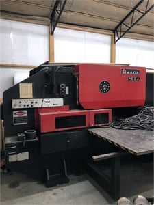 33 Ton, Amada #Pega-305072, CNC turret punch, 50" x 72" max sheet, 1/4" max thickness, 1989