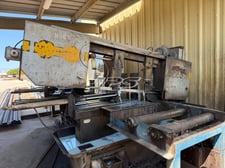 22" x 22" Hyd-Mech #H-22A, Semi-Automatic Horizontal Band Saw, 10 HP, 2" x 270" blade, roller conveyors