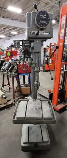 20" Clausing #2276, drill press, 1.25" drill capacity, 150-2000 RPM, 1.5 HP, 6.5" spindle travel
