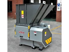 Genox #V600, Single Shaft Shredder, 48" x 43" Hopper Opening, 9" Rotor diameter, 25 HP, Siemens PLC, 2026, NEW
