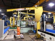 2 Ton, Abell-Howe, Free Standing Jib Crane, 360&deg;, 10' Hub, 120" Column, w/ Budgit 2 Ton Chain Hoist