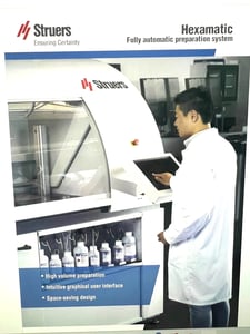 Specimen Preparation Machine, Struers #HEXAMATIC, Automatic Grinding & Polishing, 8-Station Disc Exchange