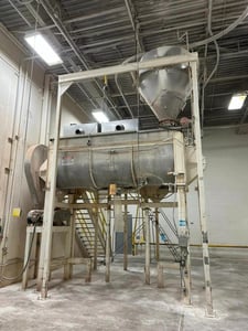 170 cu.ft. Stainless Steel Double Spiral Ribbon Blender, top cover, 60 HP motor & reducer
