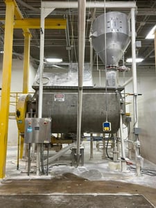222 cu.ft. Stainless Steel Jacketed Double Spiral Ribbon Blender, top cover, 75 HP motor