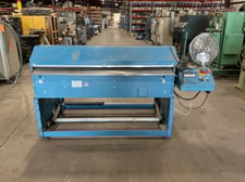 60" Rosenthal #SM-60, Straight Knife Sheeter, integral shafted unwind, cone chucks