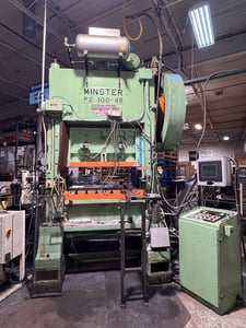 100 Ton, Minster #P2-100-48 PieceMaker, high speed press, 2" stroke, 18" Shut Height, 4" adjustment, 48" x
