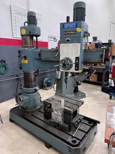 3' - 9" Supermax #8710087, radial arm drill, 20" vertical travel, 14" x 18" x 24" box table, 1988