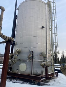 750 bbl Coated Sales Tank, GLM, Cone Bottom, Firetube Heater, Stainless Steel Desand Rings, Sour, 2012