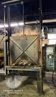 36" width x 36" H x 48" Jl Becker, fiber lined recirculating box tempering furnace, 1400°F, gas fired, 1995