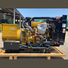 95 KW Caterpillar #C4.4, diesel generator set, 277/480 Volts, auto start, safety shutdowns, new surplus