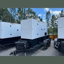 128 KW SDMO, portable rental diesel generator, sound attenuated, trailer mtd, 873-1,142 hours, 2007 (2