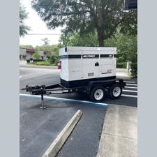 36 KW Multiquip Power WhisperWatt #DCA-45SSIU4F, portable rental diesel generator, trailer mtd, 6,506 hours