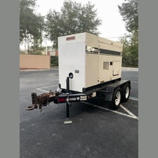56 KW Multiquip Power #DCA-70SSJU, portable rental diesel generator, prime, trailer mtd, sound attenuated, JD