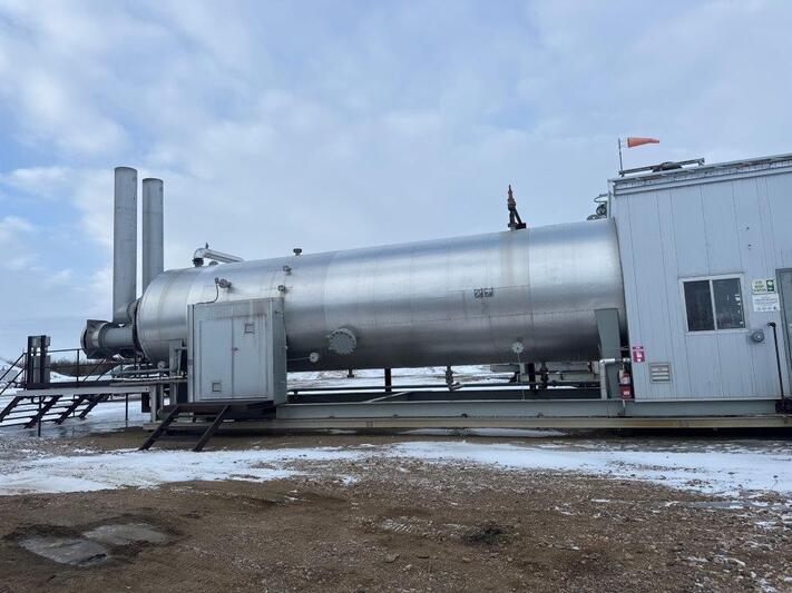 120" x 40' Horizontal Dual Firetube Treater, Internally Coated, 75 psi