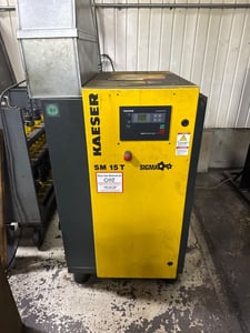 53 cfm, 125 psig, Kaeser #SM-15-T, Rotary Screw Air Compressor, 15 HP, 460 V., 2015