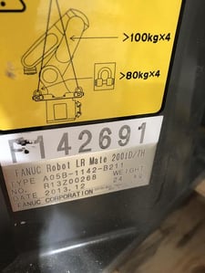 Fanuc #LR-MATE-200ID/7H, Articulated Robot, 7 kg Payload, 717 mm Reach, R-30IB Controller, 2013 (3 available)