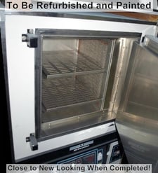 16.5" width x 19.5" H x 14.5" D Blue M #DCC-206B-ST350, cleanroom oven, 250°C, water jacket cool-down, 208