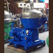 26.5" Alfa-Laval #B214C, disc automatic centrifuge, 18-20 TPH capacity, 40 HP
